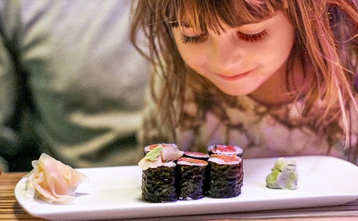 A plate of sushi rolls with wasabi and pickled ginger served onboard | MSC Cruises A plate of sushi rolls with wasabi and pickled ginger served onboard | MSC Cruises