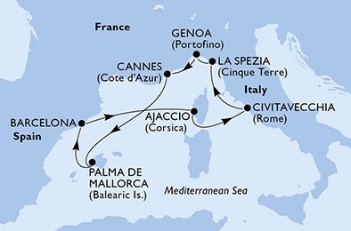 Italië, Frankrijk, Spanje