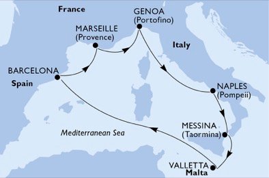 Frankrijk, Italië, Malta, Spanje
