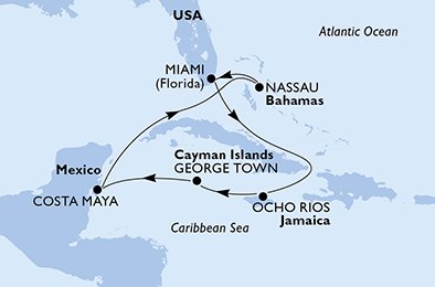 Verenigde Staten, Jamaica, Kaaiman Eilanden, Mexico, Bahamas
