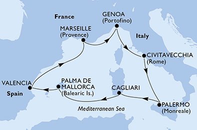 Italië, Spanje, Frankrijk