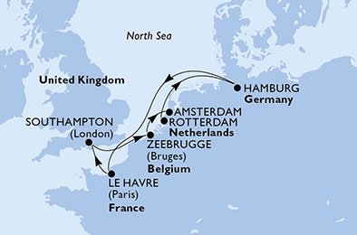 Nederland, Duitsland, Frankrijk, Groot-Brittannië, België