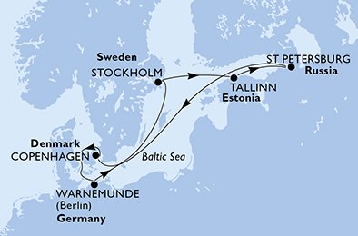 Denemarken, Duitsland, Zweden, Estonia, Rusland