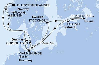 Denemarken, Duitsland, Noorwegen, Zweden, Estonia, Rusland