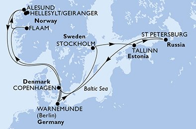 Denemarken, Duitsland, Noorwegen, Zweden, Estonia, Rusland
