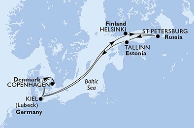 Duitsland, Denemarken, Finland, Rusland, Estonia