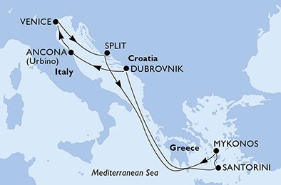Italië, Kroatië, Griekenland