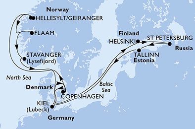 Denemarken, Noorwegen, Duitsland, Finland, Rusland, Estonia