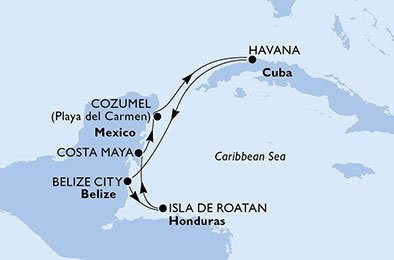 Mexico, Cuba, Belize, Honduras