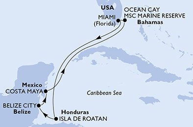 Verenigde Staten, Honduras, Belize, Mexico, Bahamas