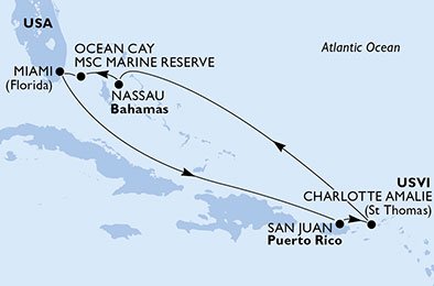 Verenigde Staten, Puerto Rico, Virgin Islands (U.S.), Bahamas