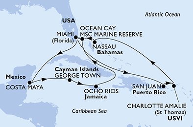 Verenigde Staten, Mexico, Kaaiman Eilanden, Jamaica, Bahamas, Puerto Rico, Virgin Islands (U.S.)