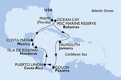 Verenigde Staten, Jamaica, Panama, Costa Rica, Honduras, Mexico, Bahamas