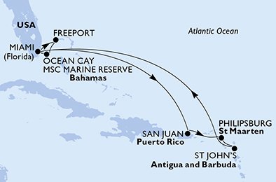 Verenigde Staten, Bahamas, Puerto Rico, St. Maarten, Antigua en Barbuda