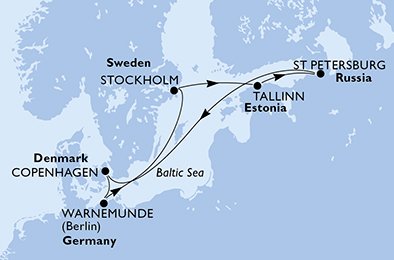 Denemarken, Duitsland, Zweden, Estonia, Rusland