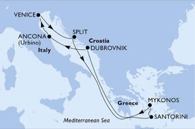 Italië, Kroatië, Griekenland
