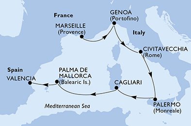 Spanje, Frankrijk, Italië