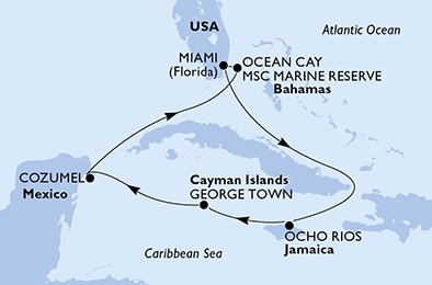 Verenigde Staten, Jamaica, Kaaiman Eilanden, Mexico, Bahamas