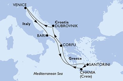 Italië, Griekenland, Kroatië