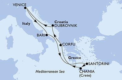 Italië, Griekenland, Kroatië
