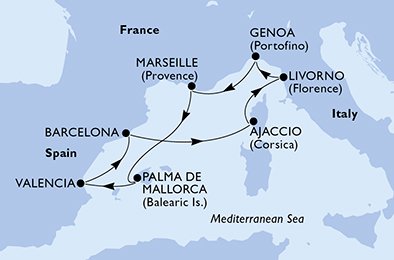 Italië, Frankrijk, Spanje