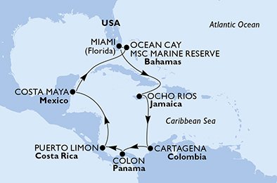 Verenigde Staten, Jamaica, Colombia, Panama, Costa Rica, Mexico, Bahamas