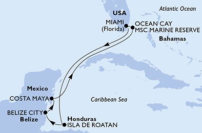Verenigde Staten, Honduras, Belize, Mexico, Bahamas
