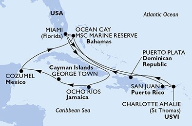 Verenigde Staten, Puerto Rico, Virgin Islands (U.S.), Dominicaanse Republiek, Bahamas, Jamaica, Kaaiman Eilanden, Mexico