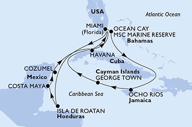 Verenigde Staten, Bahamas, Jamaica, Kaaiman Eilanden, Cuba, Honduras, Mexico