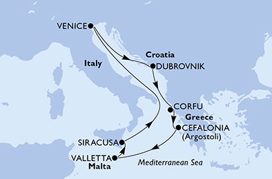 Malta, Italië, Kroatië, Griekenland